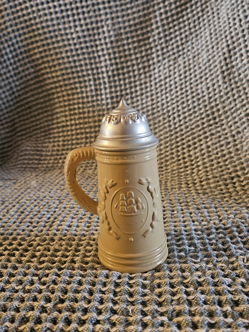 Old Spice - Tan Ceramic Decorative Stein with Silver-Tone Lid